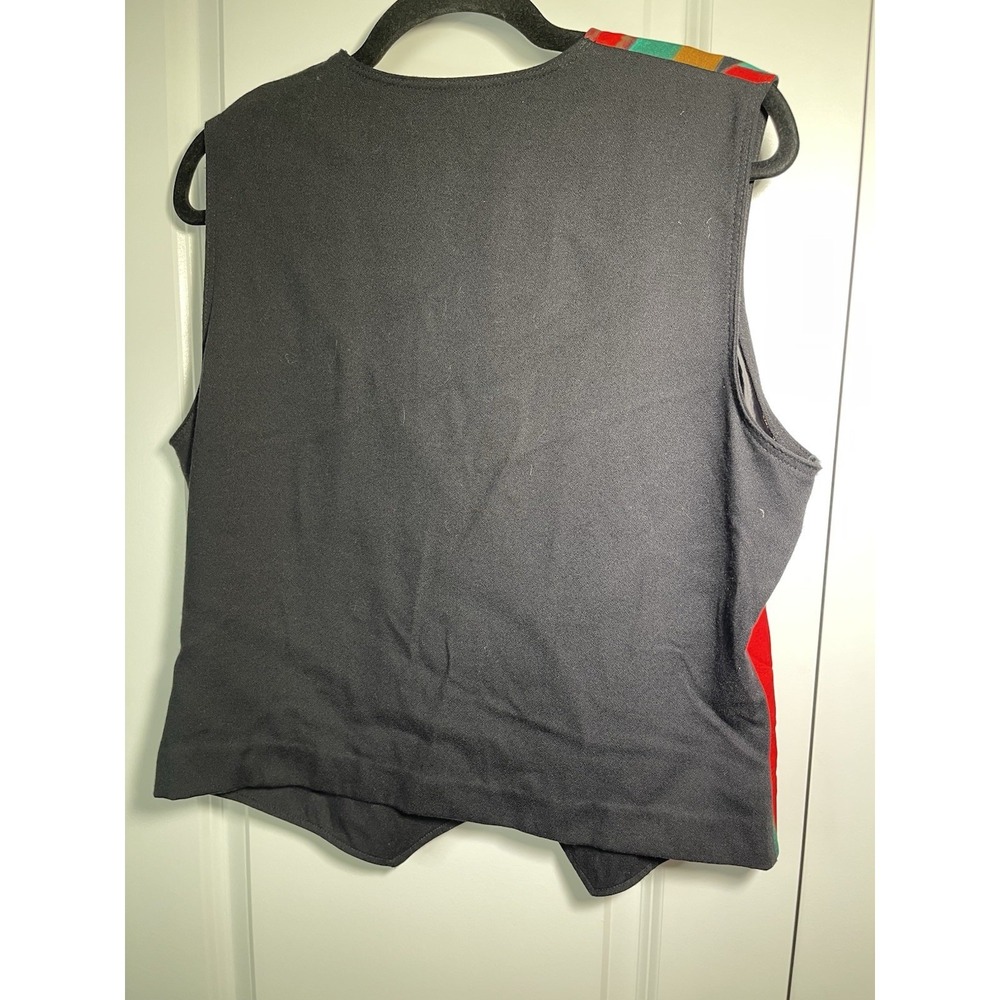 Vintage Eva 90s Streetwear Geometric Button Vest Size 14 Multicolor Made in USA - Picture 7 of 9